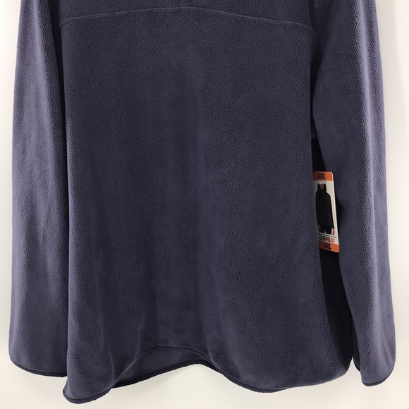 NEW 32 Degree Heat Gray Navy Sweater Size XL Snap-On Front Mock Neck Soft Fuzzy - Picture 5 of 16